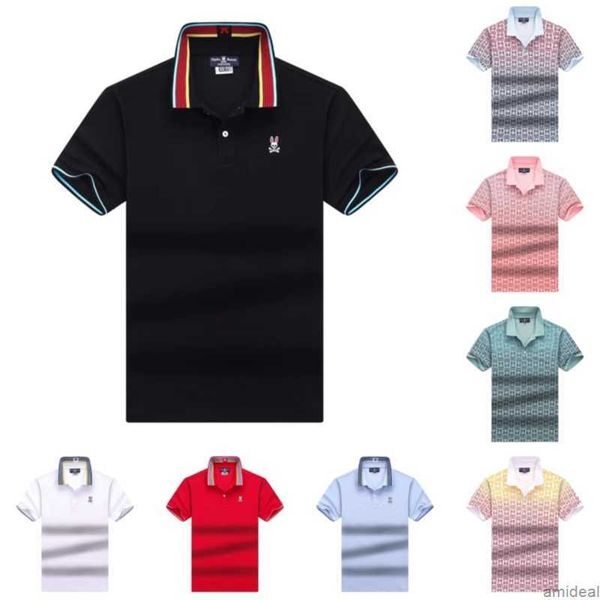 

psycho bunny polos tees designer mens tshirts casual loose classic business short sleeve summer trend fashion luxury brand sports t-shirt 9, White;black