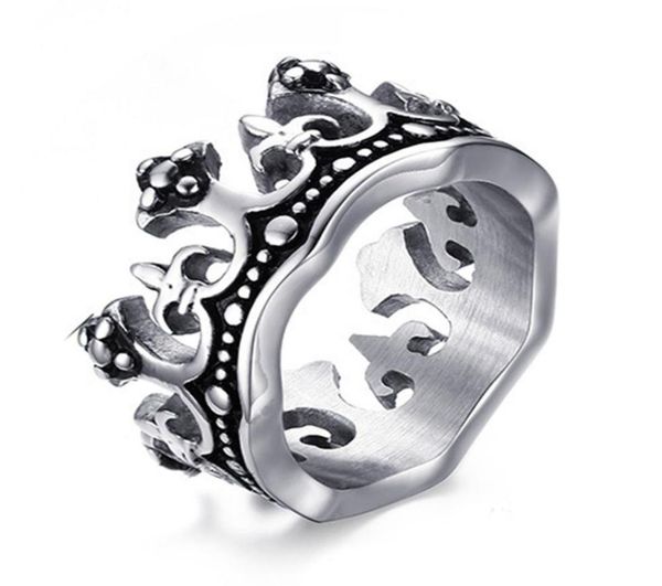 

ancient her king crown design stainless steel band ring for men5832349, Silver