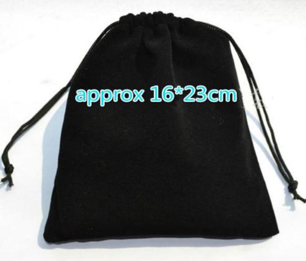 

ship 100pcs large black 1623cm velvet bags jewelry necklace data cable bags wedding party candy beads christmas8520280, Pink;blue
