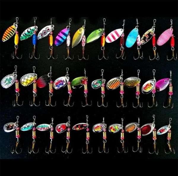 

30pcs lot spinners fishing lure mixed color size weight metal spoon lures hard bait fishing tackle metal lure atificial lure 201035087065