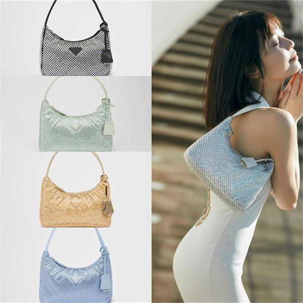 

2023 new full star diamond underarm bag tote bag designer bag crossbody bag handbag hobo webbing arm 1ne515with drill versatile lightweight