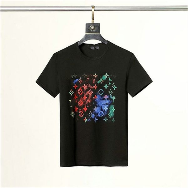 

summer new men's t-shirt fashion trend designer european and american style printed personality hundred match young charm internet cele, White;black