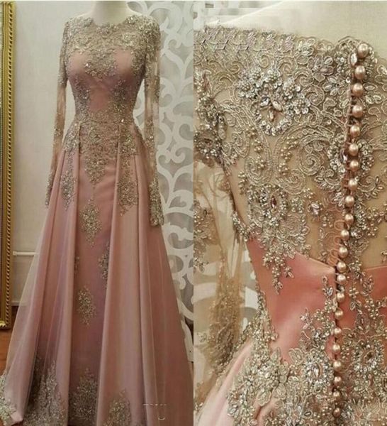 

new pink evening dresses for women wear jewel neck long sleeves lace appliques crystal bling beaded plus size prom dresses party g4818973, Black;red