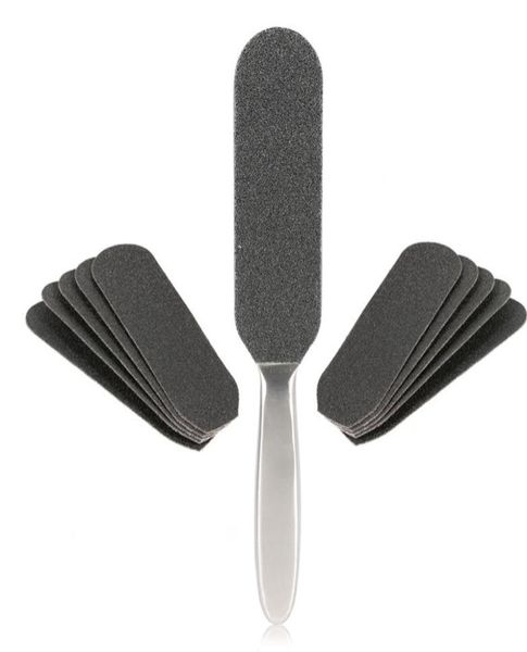 

doublesided pedicure foot file 10pcs sanding paper rasp callus dead skin remover stainless steel handle professional foot rasp1722719