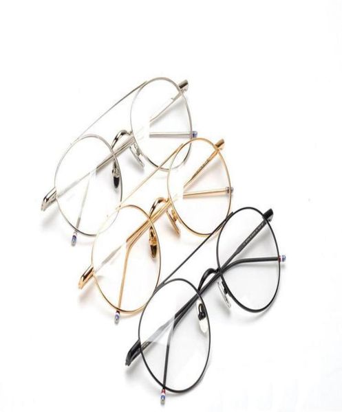 

2018 classic women men frog eyeglasses optical frame plain clear lens glasses thom brand tb101 designer oculos metal eyewear2222516