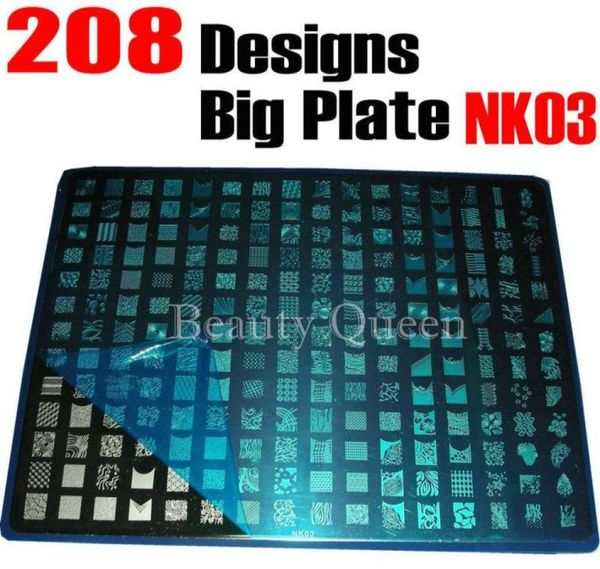 

208 designs xxl big stamping plate french full nail art image plate stencil metal template n37389579, White