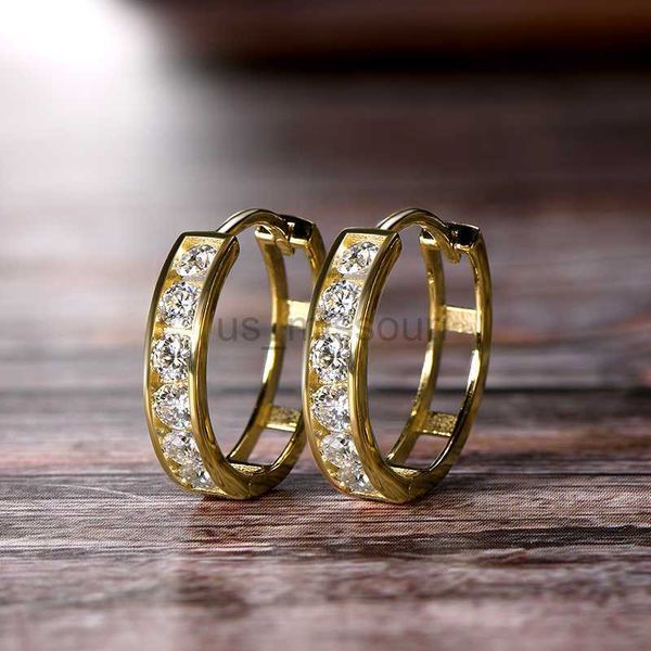

stud iogou d color 22mm moissanite hoop earring for women men 14k yellow gold color earring fine jewelry christmas valentine gift j230529, Golden;silver