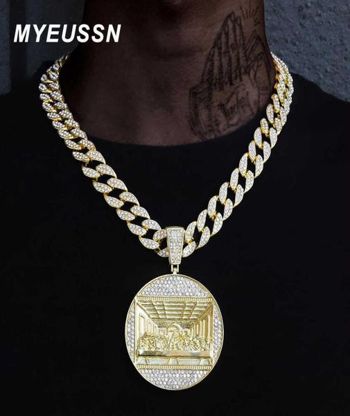 

hip hop last supper pendant necklace men039s jewelry iced out cuban link fashion men gift jewelry chain 210929253c4514517, Silver