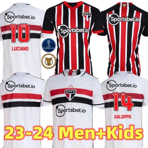 

23 24 sao paulo soccer jerseys david arboleda luciano rafinha calleri alisson pablo maia rafinha 2023 2024 home away men kids football shirt, Black;yellow