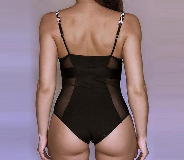 

push up swimsuit one piece transparent mesh swimwear women leopard print patchwork bodysuits 2021 high cut bathersswimwear ba4074882