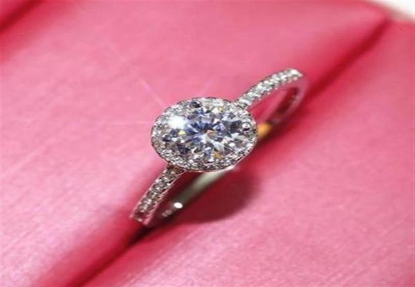 

female ring big white round diamond engagement ring cute 925 silver jewelry vintage wedding rings238s5930328, Slivery;golden