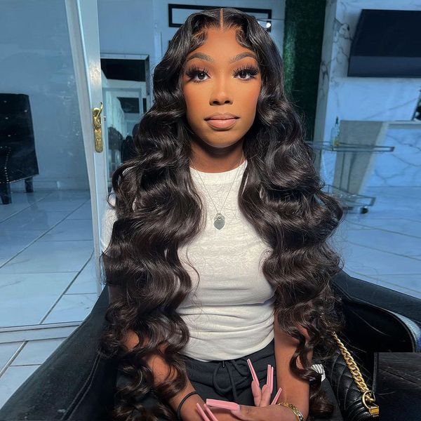 

30 40 inch body wave 13x6 hd lace frontal wig brazilian glueless pre plucked 13x4 body wave lace front human hair wigs for women, Black;brown