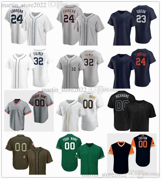 

baseball jerseys 23 kirk gibson 24 miguel cabrera 28 javier baez 17 austin meadows 32 ryan kreidler 20 spencer torkelson 56 spencer turnbull, Blue;black