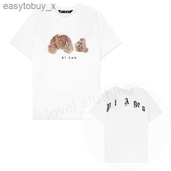 

women mens t shirts palms designer angle short sleeve summer fashion brand leisure tide cottons bear letter print luxurys clothing size s-x, White;black