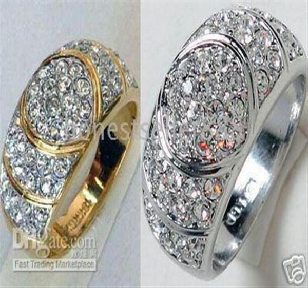 

2pc white yellow rings for men039s woman sz7 8 9 10241s017155508, Silver