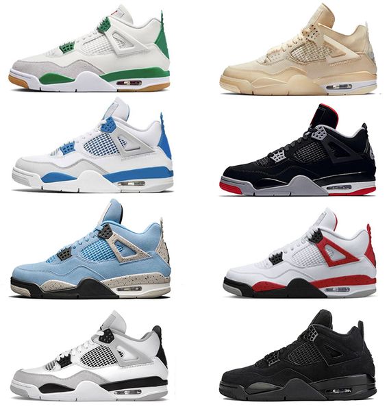 

men basketball shoes jumpman 4s red thunder university blue sail bred military black cat cactus jack 4 pine green seafoam midnight navy cool
