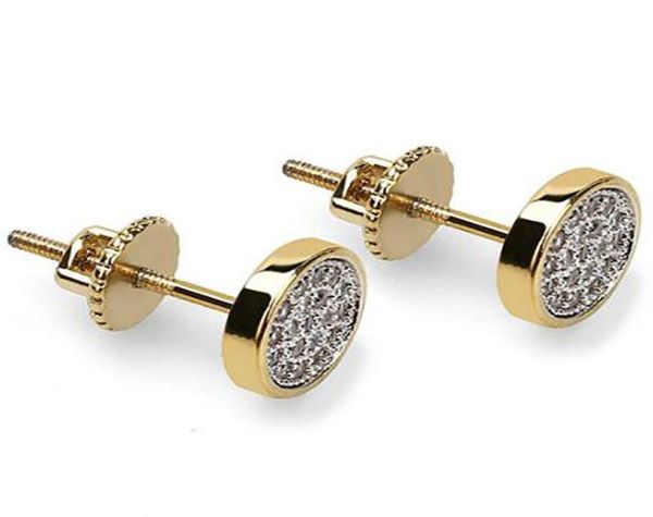 

14mm gold jumbo circle cz iced out bling bling earrings earring 1 pair micro pave cubic zircon earring men women fashion jewelry2194534, Golden;silver