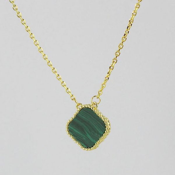 

elegant women jewelry double side clover pendant necklace gold stainless steel necklaces for gift, Silver