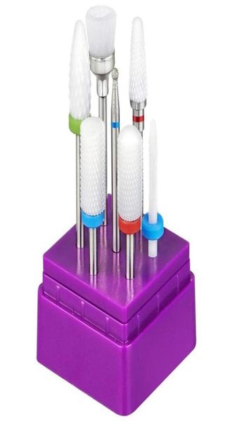 

7pcs ceramic nail drill bits set 332 inch diamond carbide nail drill bit for remove acrylic gel nails cuticle manicure pedicure2732515