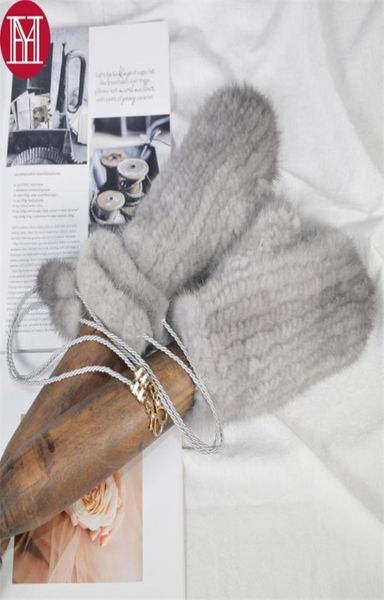 

outdoor warm soft women real mink fur gloves girls knitted good elastic real mink fur gloves winter 100 real mink fur mittens 2017216724, Blue;gray