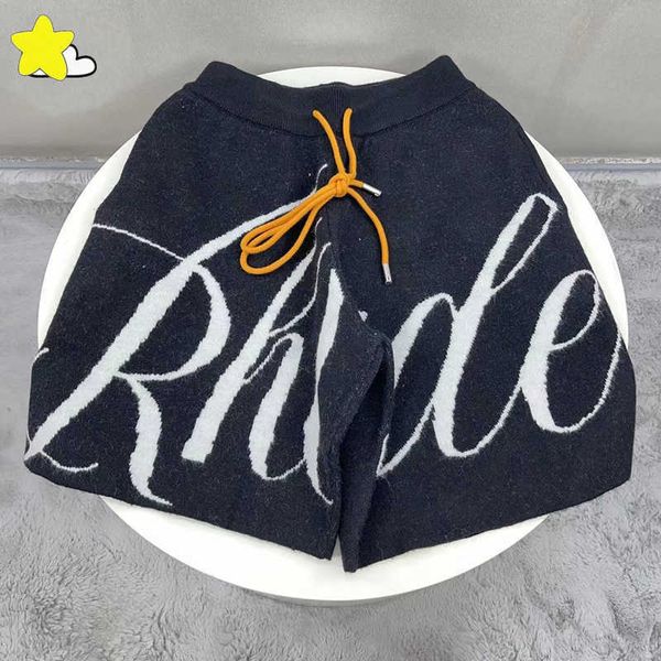 

men's shorts 2023 in new style summer blue black green rutherde knitted shorts main street oversized big letters jacquard breeches insi, White;black