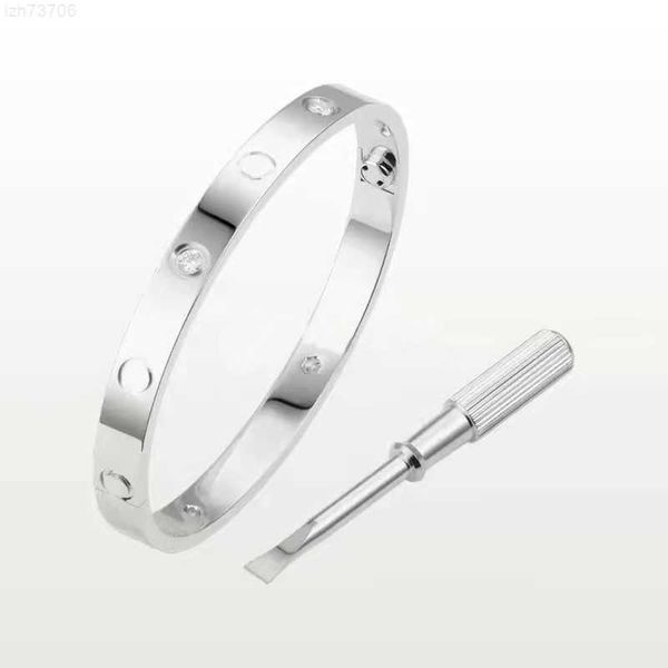 

letter bangle bracelet screw carti bracelets screwdriver titanium steel gold belcher silver 4cz charm love for woman mens luxury designer wi, Black