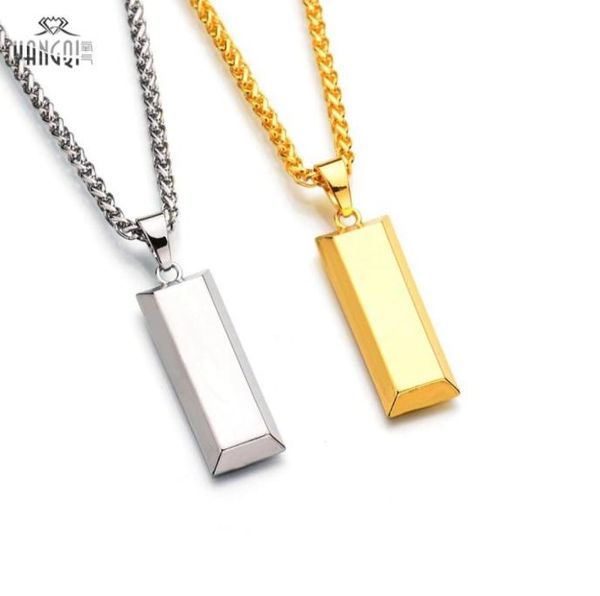 

hiphop gold cube bar necklacependant hip hop jewelry dance charm franco men chain necklace9793373, Silver