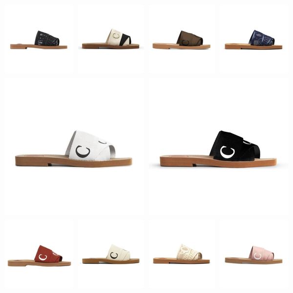 

2023 slippers sliders lady women designer sandals womens slides slide sandal outdoor indoor slippers sunset flat comfort size3 36-42, Black