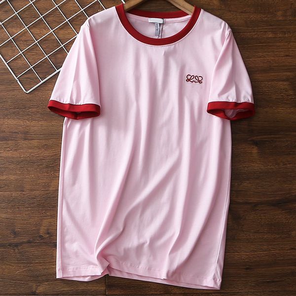 

womens shorts r short sleeve crewneck collision color fashion shorts threaded neckline embroidery printed short sleeve four colors optional, White