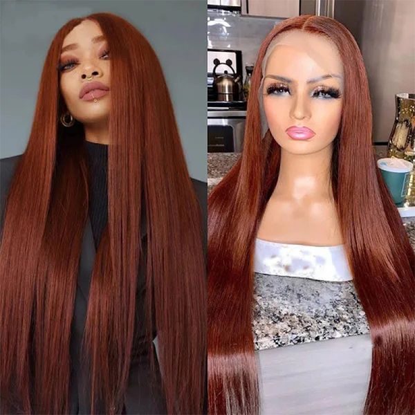 

2023 hd lace wig 13x6 human hair pre plucked straight lace front wig human hair with hairline transparent 13x4 lace frontal wigs, Black;brown