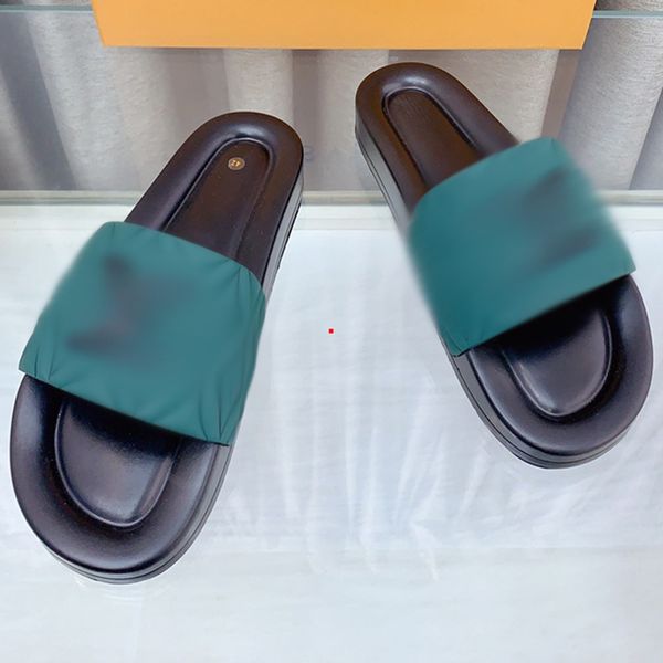 

2023 fashion women ladies platform slippers straw sandal triangle buckle mules thick bottom heels slides beige black white classic slip beac