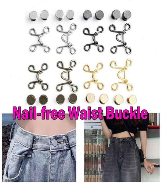 

27 32mm nail waist buckle belt closing artifact adjustable snap button removable detachable clothing pant sewing tool6246572, Black;brown