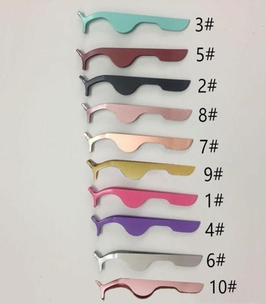 

10 styles false eyelash tweezers fake eye lash applicator eyelash extension curler nipper auxiliary clip clamp makeup tools with o8239998