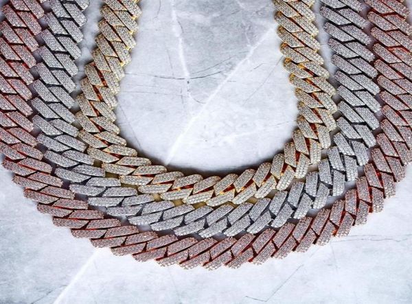

iced out men jewelry 5a cz hip hop bling micro pave 19mm cuban link chain big heavy chunky necklace for men boy t20084466310, Silver