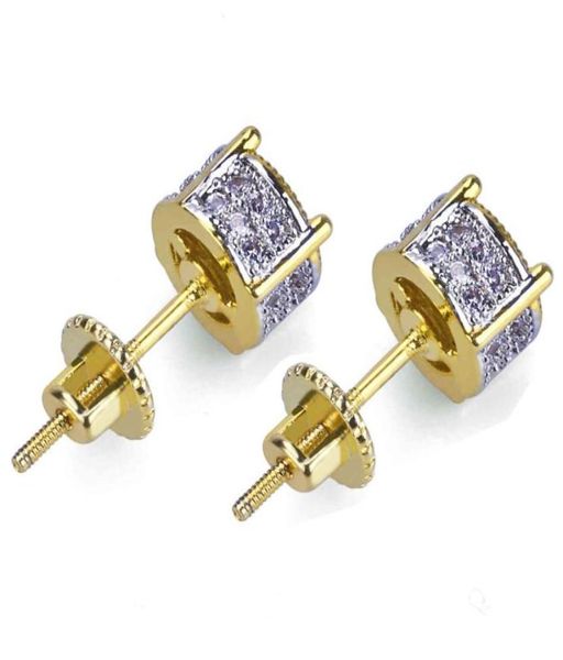 

stud designer earrings luxury jewelry fashion women mens earrings hip hop diamond iced out bling cz rock punk round wedding48192178770604, Golden;silver