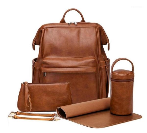 

diaper bags pu leather baby bag backpack for moms large capacity nappy waterproof mommy maternity stroller with accessories17631329