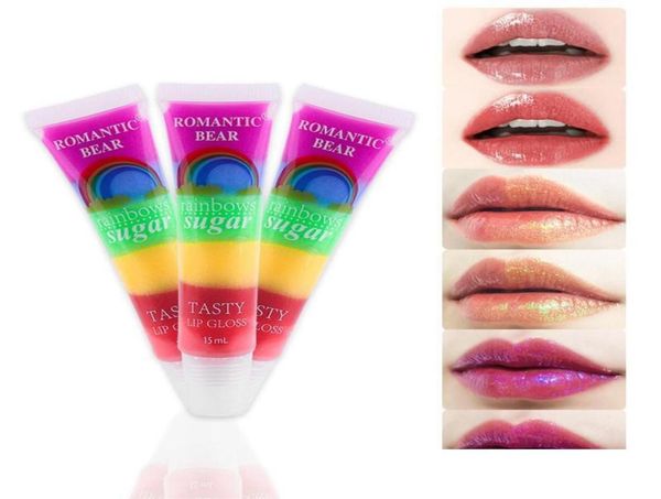 

lip gloss 5 in 1 rainbow sugar tasty changing color cute lips balm hydrating rollon fruit essencial oil lipgloss drop dht1r2995749