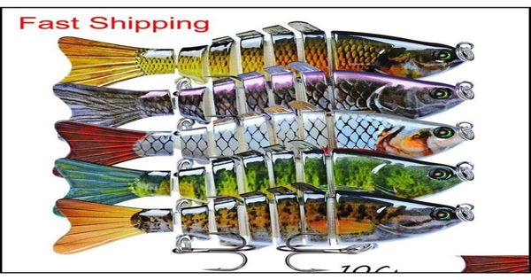 

5pcs lot multisection fish hard baits lures 15 color mixed 10cm 15 5g 6 hook fishing hooks pesca fishing tackle accessories wa2317099