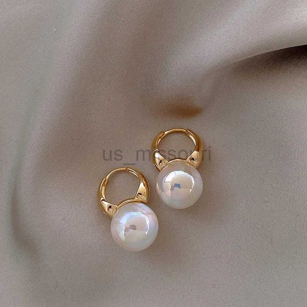 

stud temperament women colorful mermaid ji pearl ear buckle personality women stainless steel gold earrings fashion jewelry j230529, Golden;silver