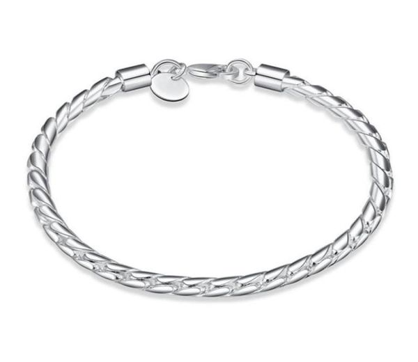 

small ed rope hand chain sterling silver plated bracelet men and women 925 silver bracelet spb21051234438328888, Black