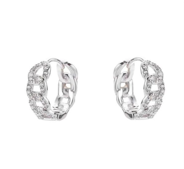 

women mens cz diamond stud earrings not rust 925 sterling silver gold plated hoop earring with box summer party jewel5959190, Golden;silver
