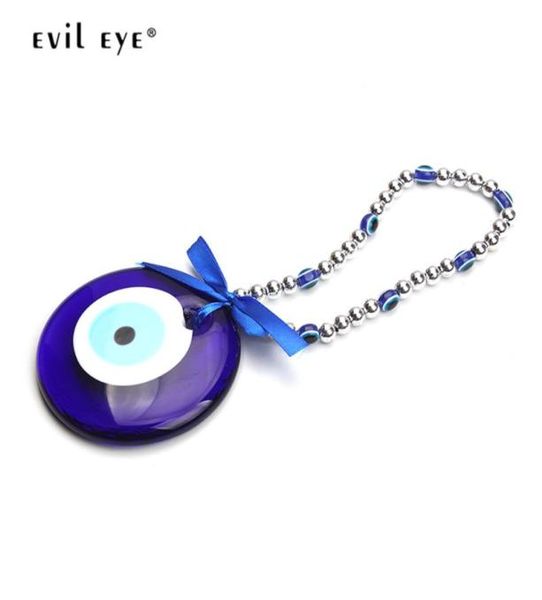 

evil eye wall hanging decorations car keychain glass blue turkish evil eye pendant jewelry for office home living room ey13674975104, Silver