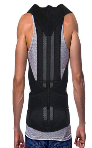

adjustable black back posture corrector shoulder lumbar spine brace support belt health care for men women unisex3789643