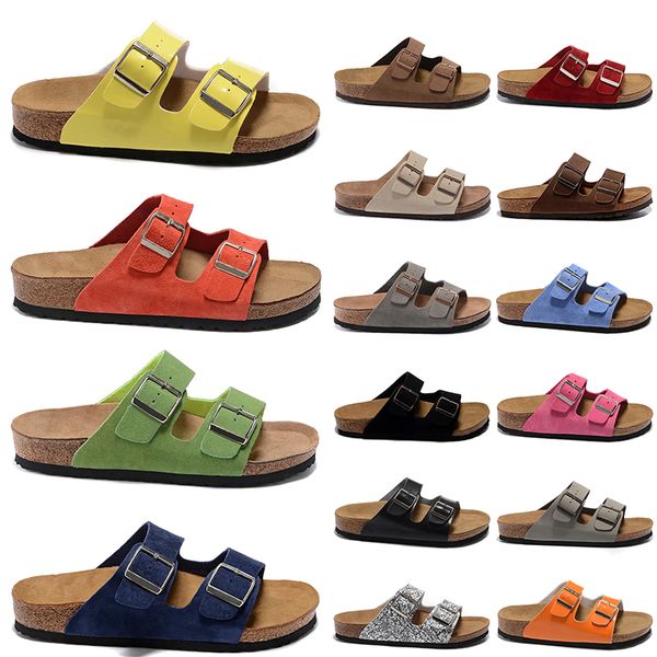 

2023 boston clogs slippers womens mens luxury platform leather suede cork sliders buckle strap brown black famous designer sandals fashion l
