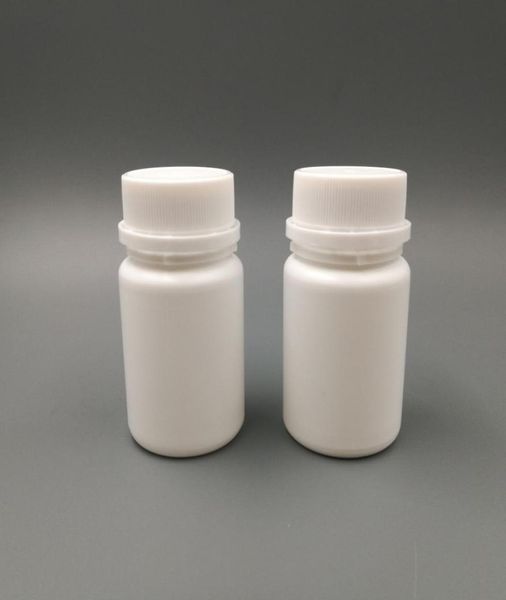 

50pcslot 50ml 50cc hdpe white vitamin container plastic empty refillable medical pill bottle with tamper proof cap2624237
