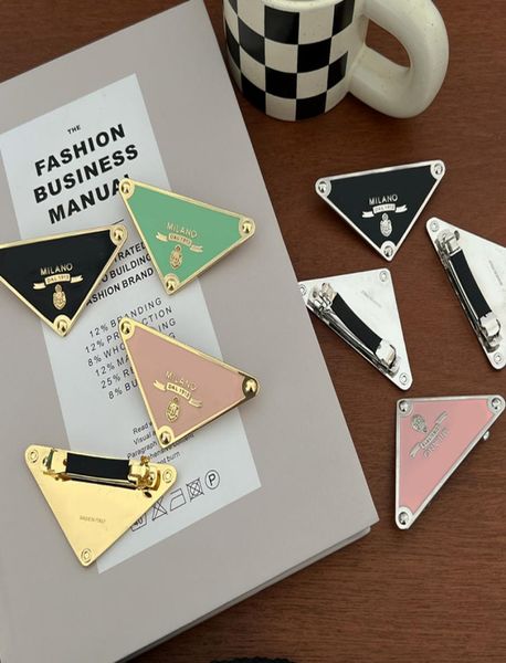 

big triangle letter hair clips with stamp women letters barrettes special design hair accessories multicolor8593511, Golden;silver