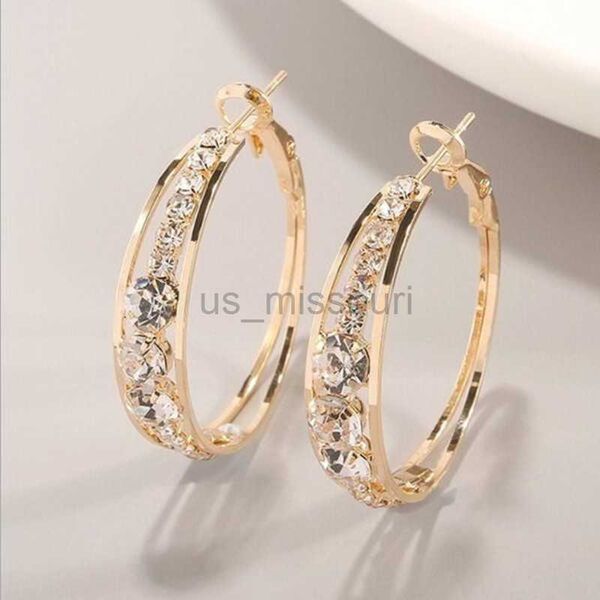 

stud fashion hollow out zircon earrings hoop ear ring engagement earrings for women princess jewelry birthday party anniversary gift j230529, Golden;silver