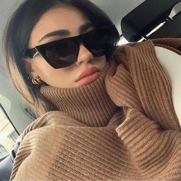 

fashion sunglasses luxury brand outdoor summer new square woman black cat eye designer sun glasses female travel driver gradient oculos de, White;black
