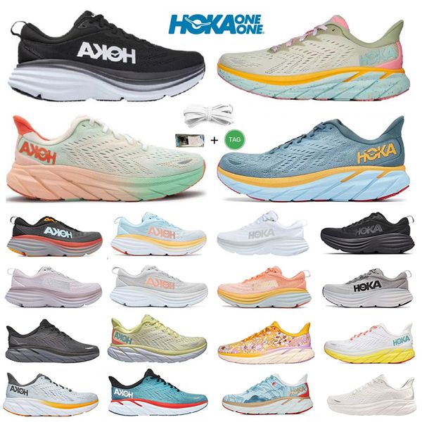 

hoka hokas one bondi 8 clifton casual shoes hokas black white shock running hiking shoabsorbing road carbon x2 men women running sneakers cl