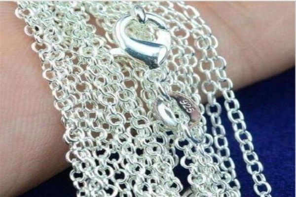 

100pcs lot 925 sterling silver rolo o chain necklaces jewelry 1mm 16039039 24039039 925 silver diy chains fit pe2351673593